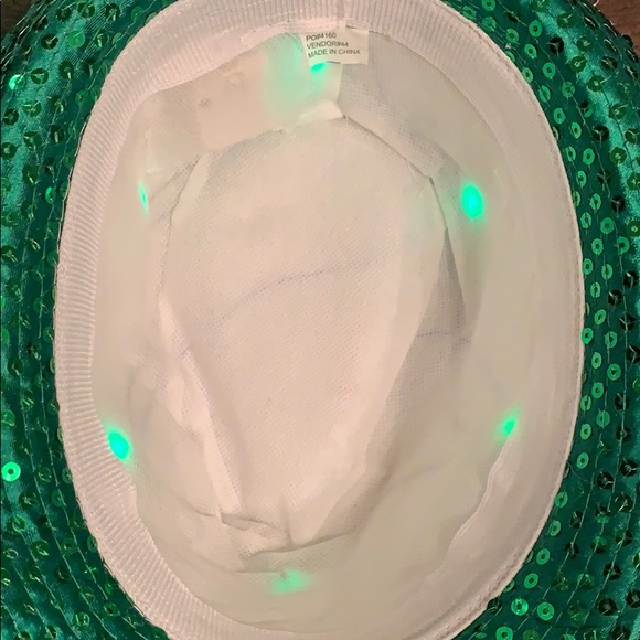 NWT Sequin Green Light up Fedora - Picture 2 of 6